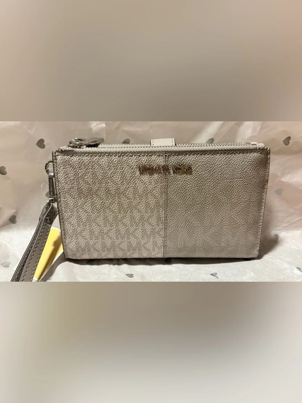 Michael Kors Metallic Silver Wristlet NWT W34